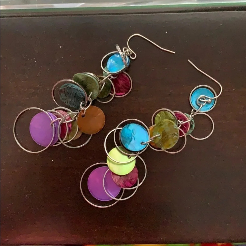 Multi-Color Circle Earrings - Picture 5 of 6